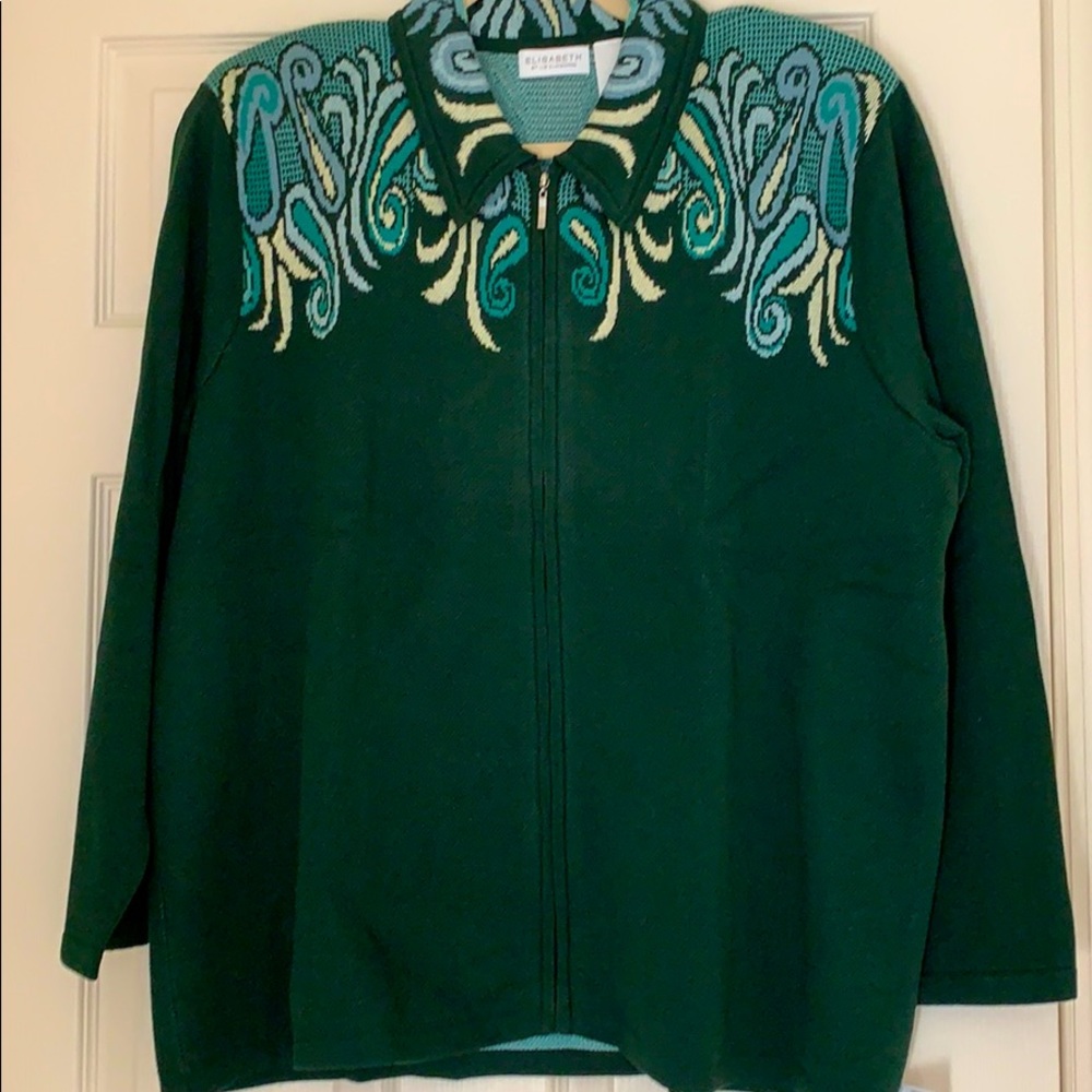 NWT zipped knit jacket by Liz Claiborne (plus)